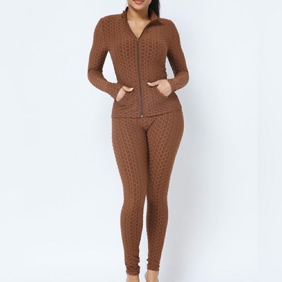Brown honeycomb two piece active set - Picture 1 of 5